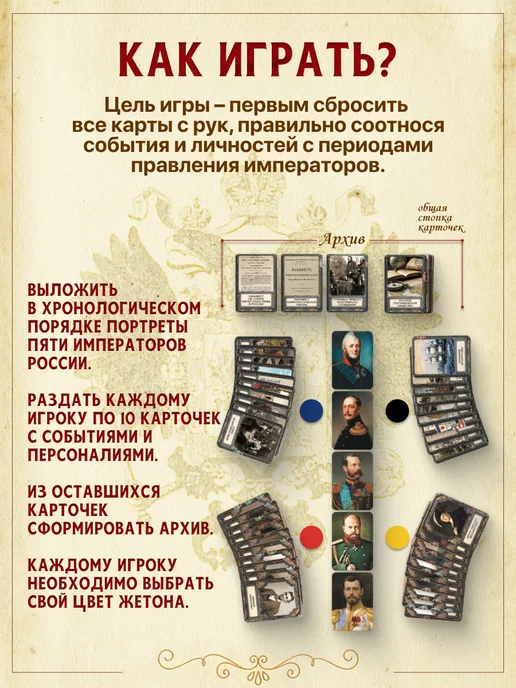 Игротека Императоры России XIX век. Настольная игра, красный, фото 5