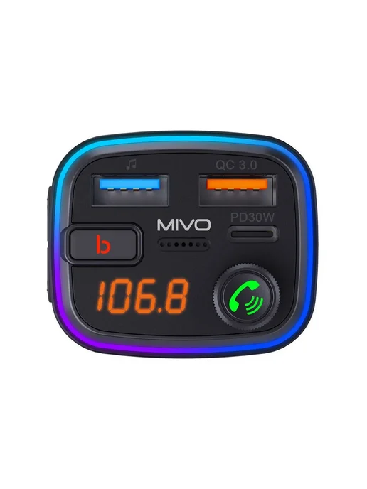 MIVO FM-трансмиттер, автомобильный модулятор, черный, фото 3