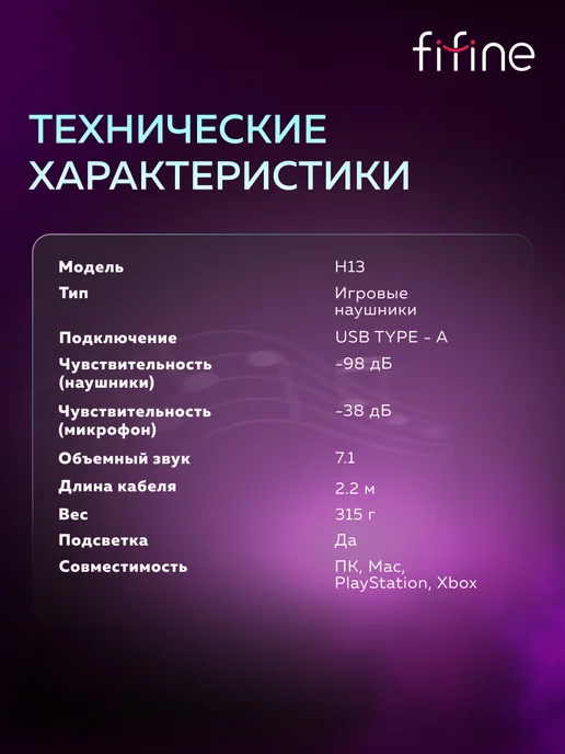 FIFINE Игровые наушники H13 Gaming Headsets, розовый, фото 8