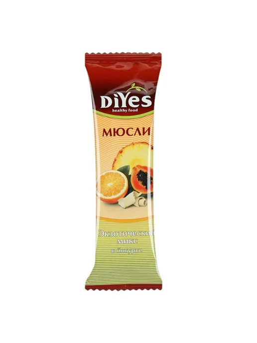 DiYes Батончик мюсли экзотический микс в йогурте, 25г, (20 шт), 25 г, 20 шт, фото 3