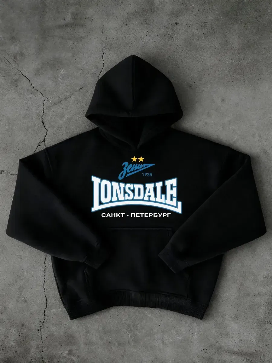 Толстовка LONSDALE CHATSWORTH, цвет Black/Blue