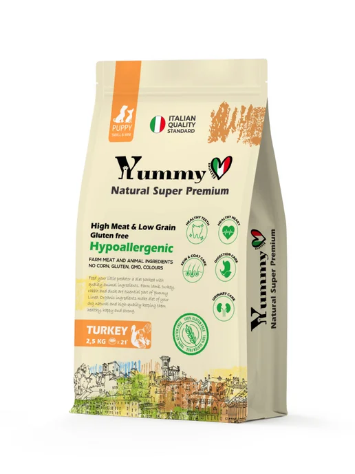 Сухой корм Yummy Linea Малых для собак, щенки, индейка, 2,5 кг, фото 2