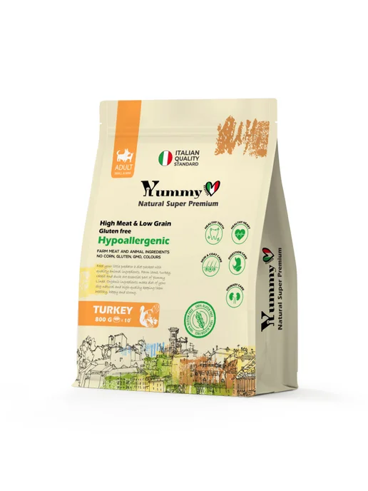 Сухой корм Yummy Linea Малых для собак, взрослые, индейка, 0,8 кг, фото 2
