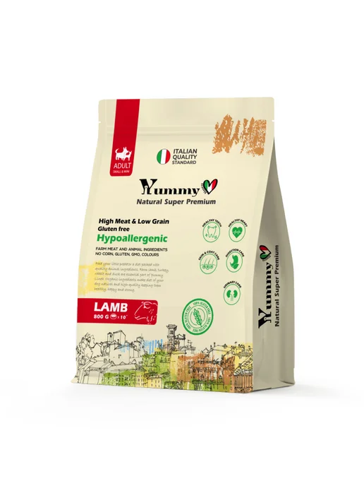 Сухой корм Yummy Linea Малых для собак, взрослые, ягненок, 0,8 кг, фото 2