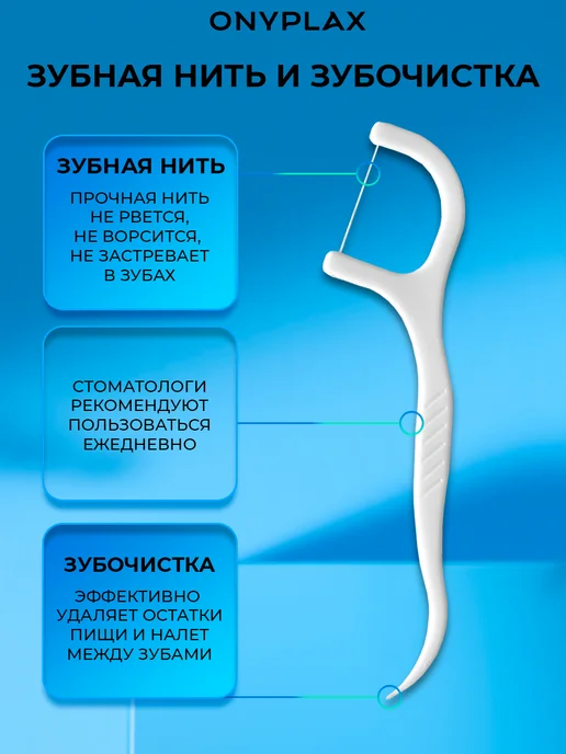Onyplax Зубочистка с нитью пластиковая Флосеры Набор флоссеров, вариант, фото 6