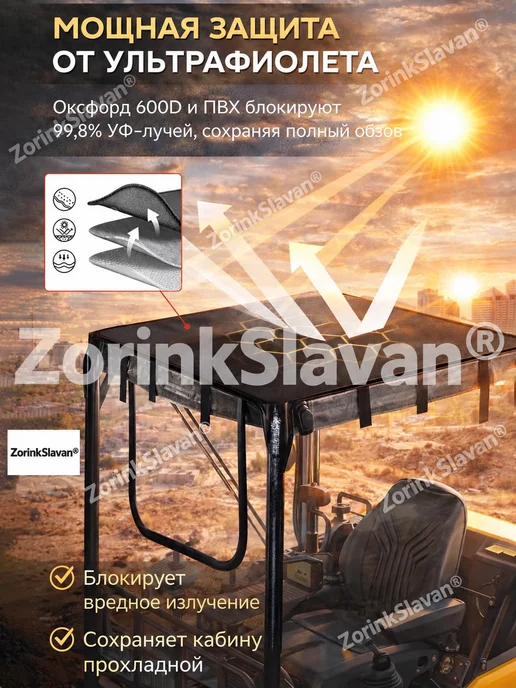 ZorinkSlavan Кабина мягкая для мини экскаватора,проектирование вентиляции, вариант, фото 6