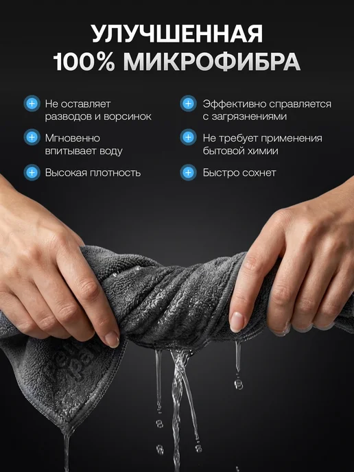PetPaw Тряпка для машины из микрофибры салфетки набор 2 шт, 2 шт, фото 6