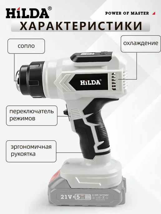 Фен строительный аккумуляторный（Нет аккумулятора）, вариант, фото 2