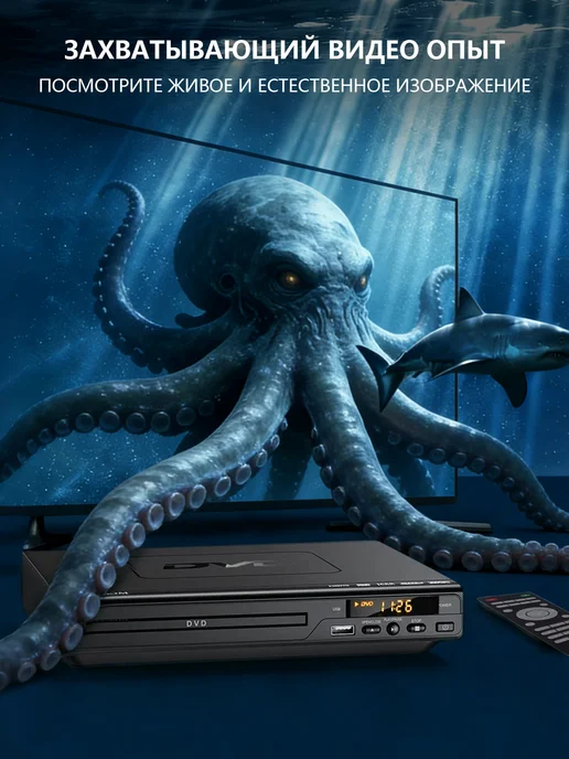 HD 1080P DVD-плеер 3621 с выходами HDMI и AV, вариант, фото 2