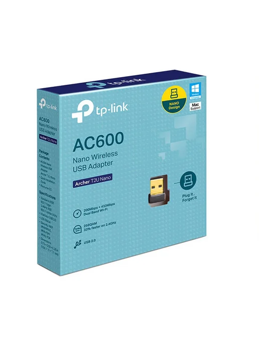 TP-link WiFi адаптер для компьютера ARCHER T2U NANO Wi-Fi 5 (802.11a…, вариант, фото 7