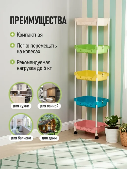 Стеллаж для игрушек в детскую с ящиками пластиковый, синий, фото 3
