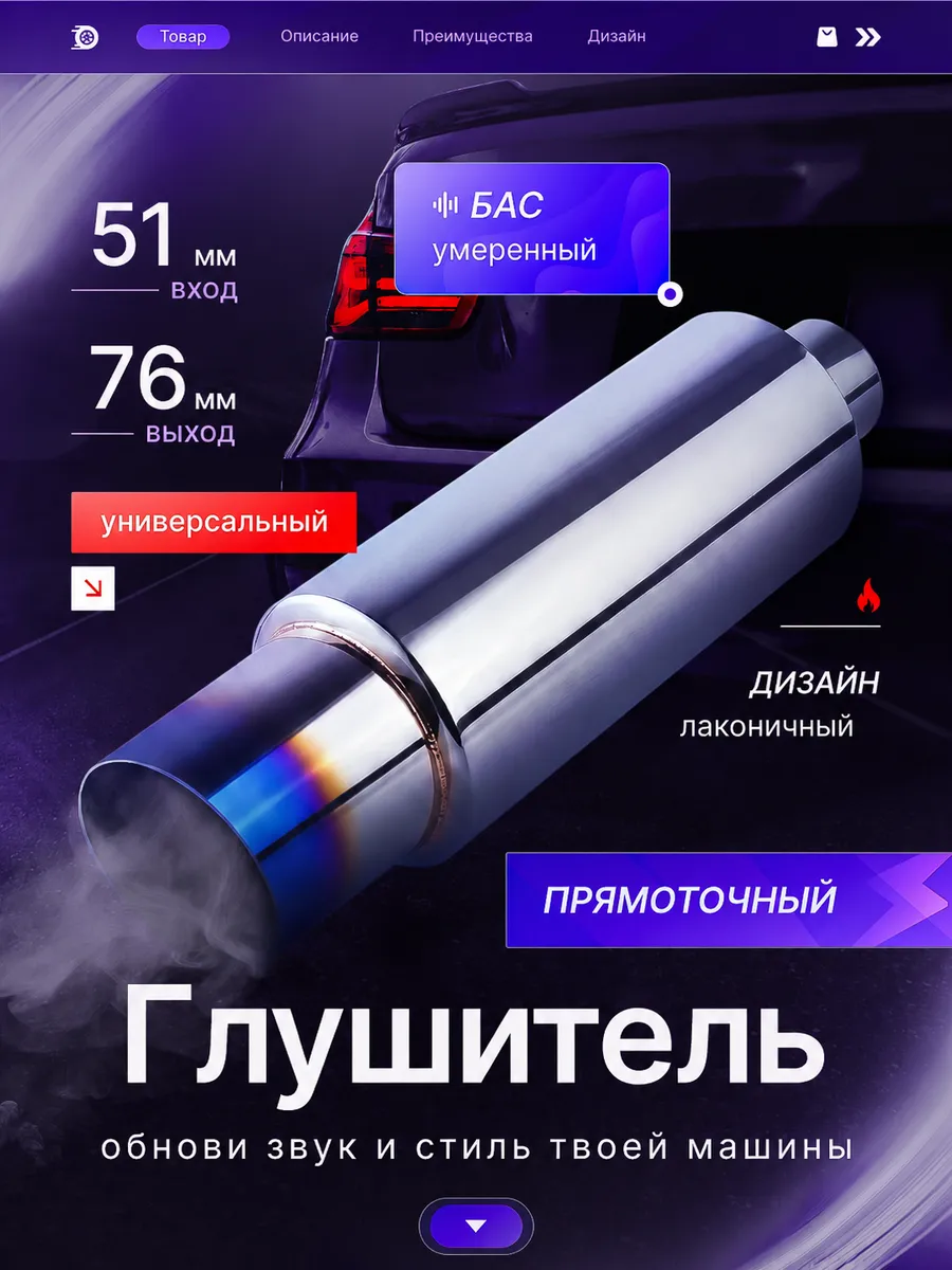 Глушитель для автомобиля тюнинг банка выхлоп