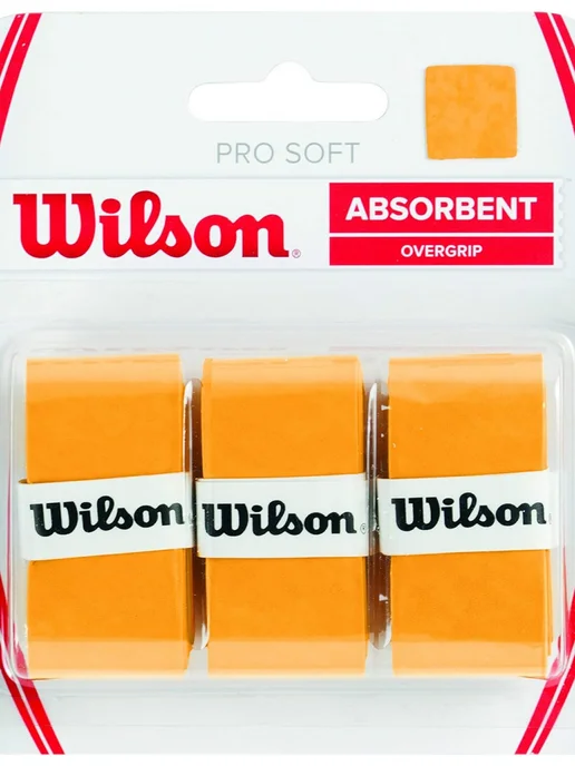 Wilson Обмотка для ракетки Overgrip Pro Soft желтая, 3шт, 3 шт, фото 2
