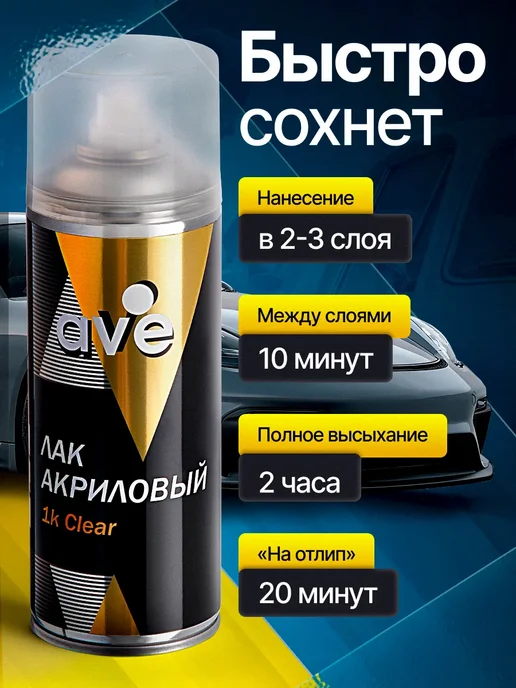 Лак автомобильный акриловый глянцевый аэрозольный, вариант, фото 2