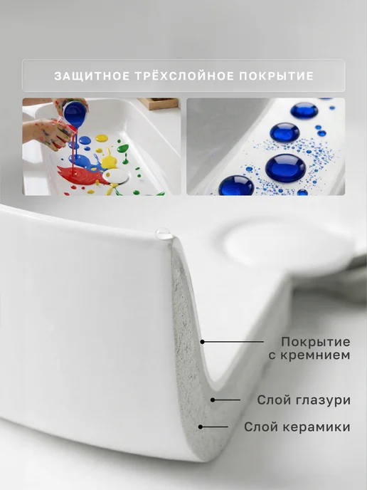 Ceramicanova Раковина накладная в ванную со смещенным сливом, 48,5х30,5см, 48.5x30.5 см, фото 6