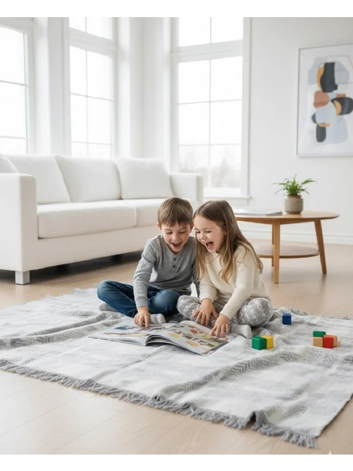 AYKA HOME Плед 150х200 пушистый хлопок на диван мягкий для дачи, 150x200, фото 8