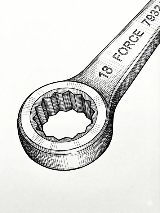 FORCE Ключ накидной силовой 18 мм, вариант, фото 3