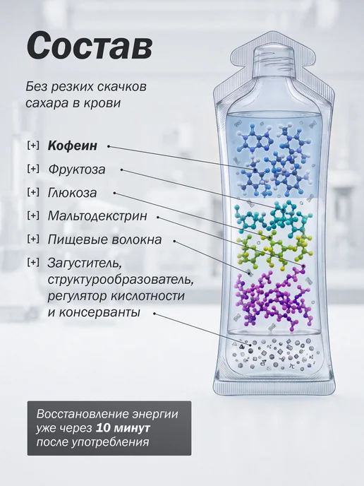 Арена Энергетический гель для бега с кофеином, кофе 12 шт, 12 шт, фото 6