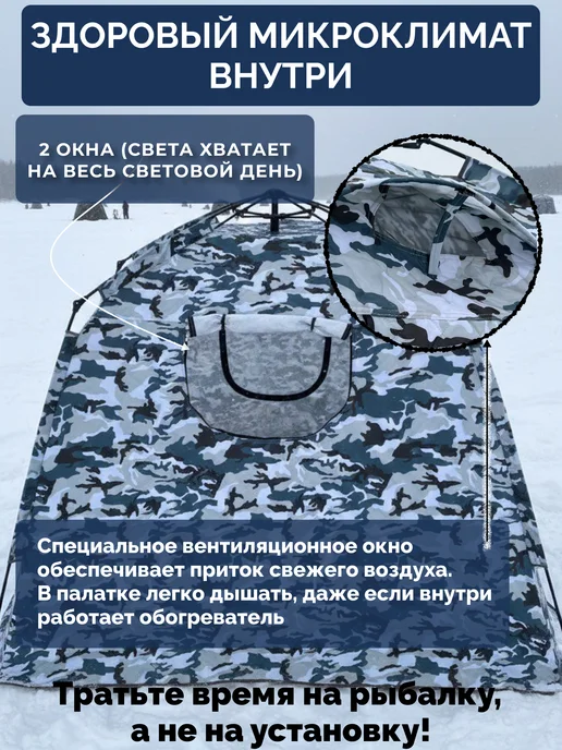 OXO tourist Палатка зимняя для рыбалки утепленная 240х240 с полом, вариант, фото 3