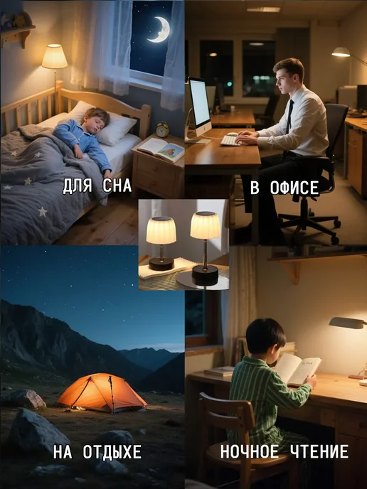 Ночник настольный, детский светильник с USB кабелем, белый, фото 7