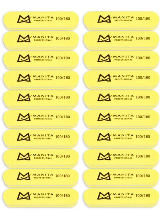 MANITA PROFESSIONAL Баф мини овал, желтый, 100 180 грит, 20 шт, 20 шт, фото 8