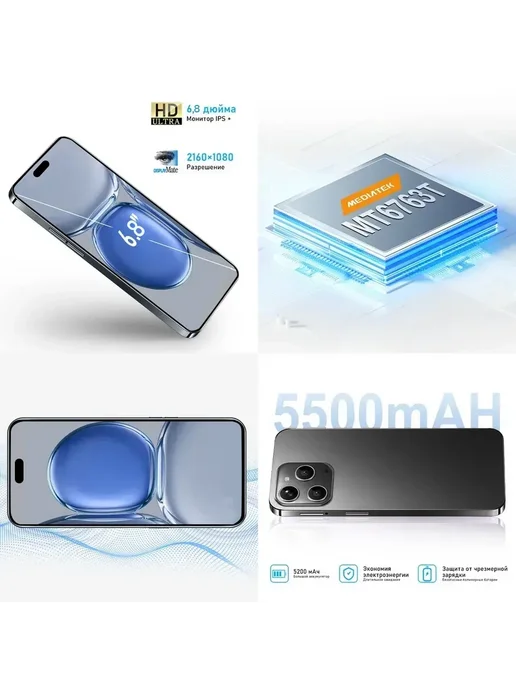 Смартфон Pro Max I 16 Pro Max 12/512 ГБ, черный, фото 7