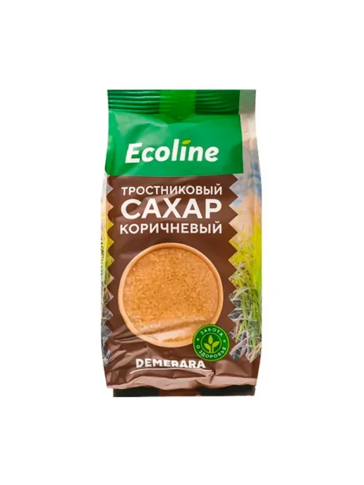 Эколайн Сахар тростниковый «Demerara», коричневый, 500 г, 2уп, 500 г, фото 2