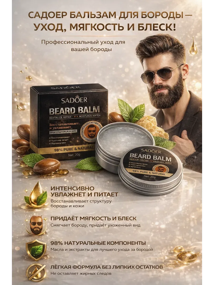 Воск для бороды — профессиональный уход, мягкость и блеск