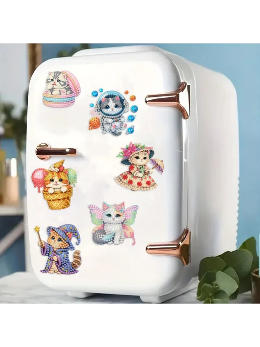6 шт. магниты для DIY Алмазной вышивки коты, магнитики на хо, 6 шт, фото 2