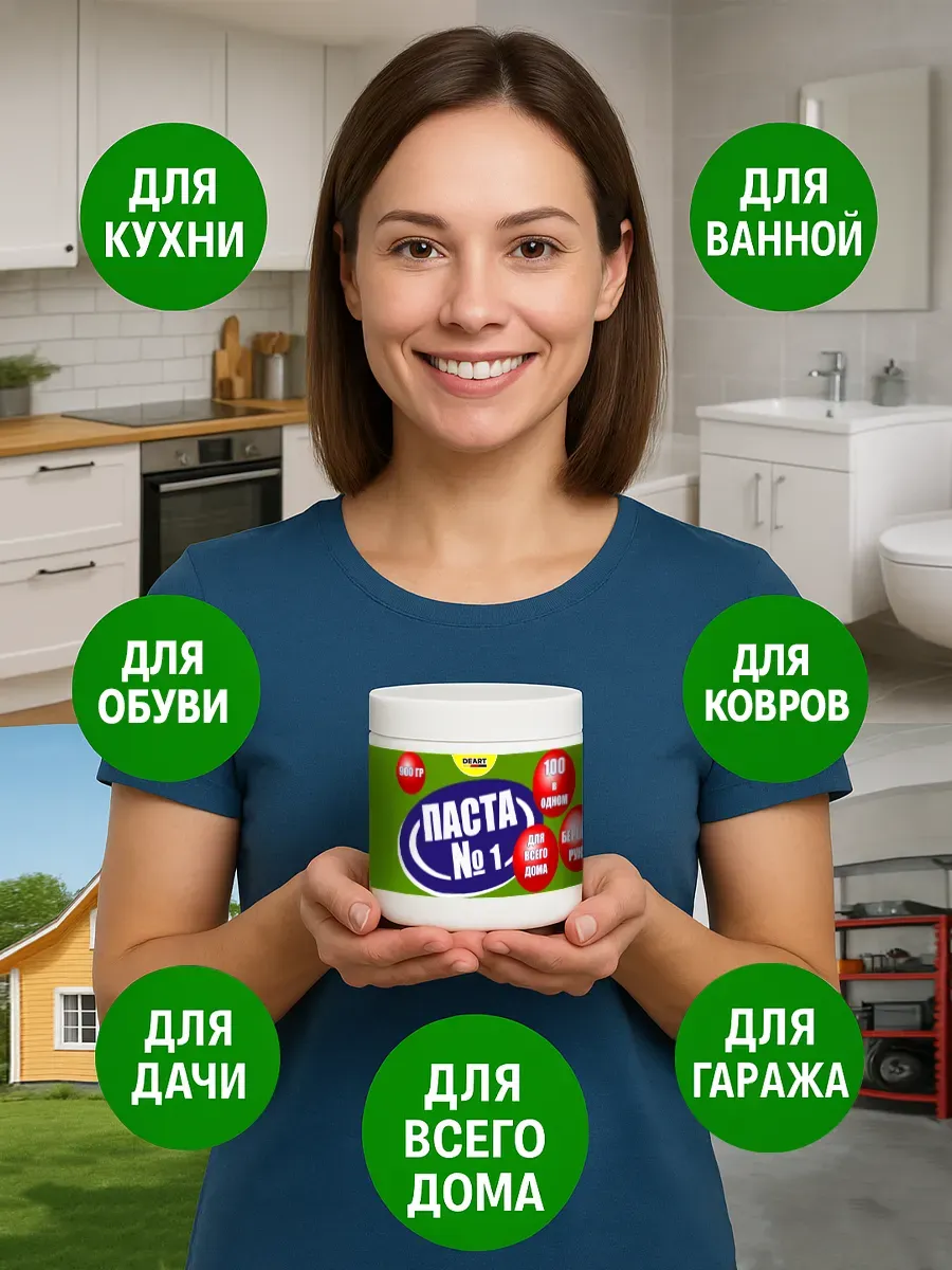 Чистящая паста №1 для уборки 0,9кг фото 2