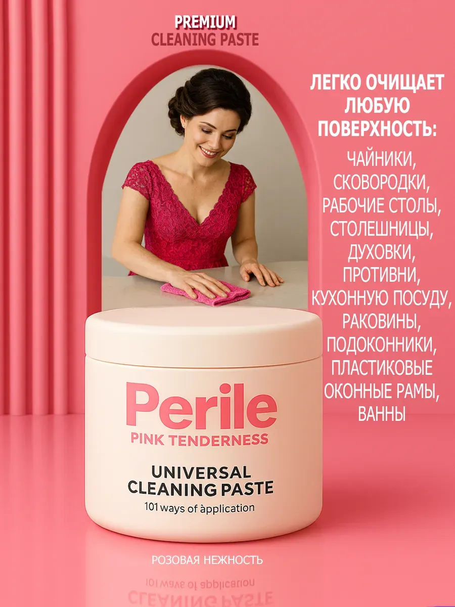Pозовая чудо паста для уборки Perile чистящая 600 гр фото 3