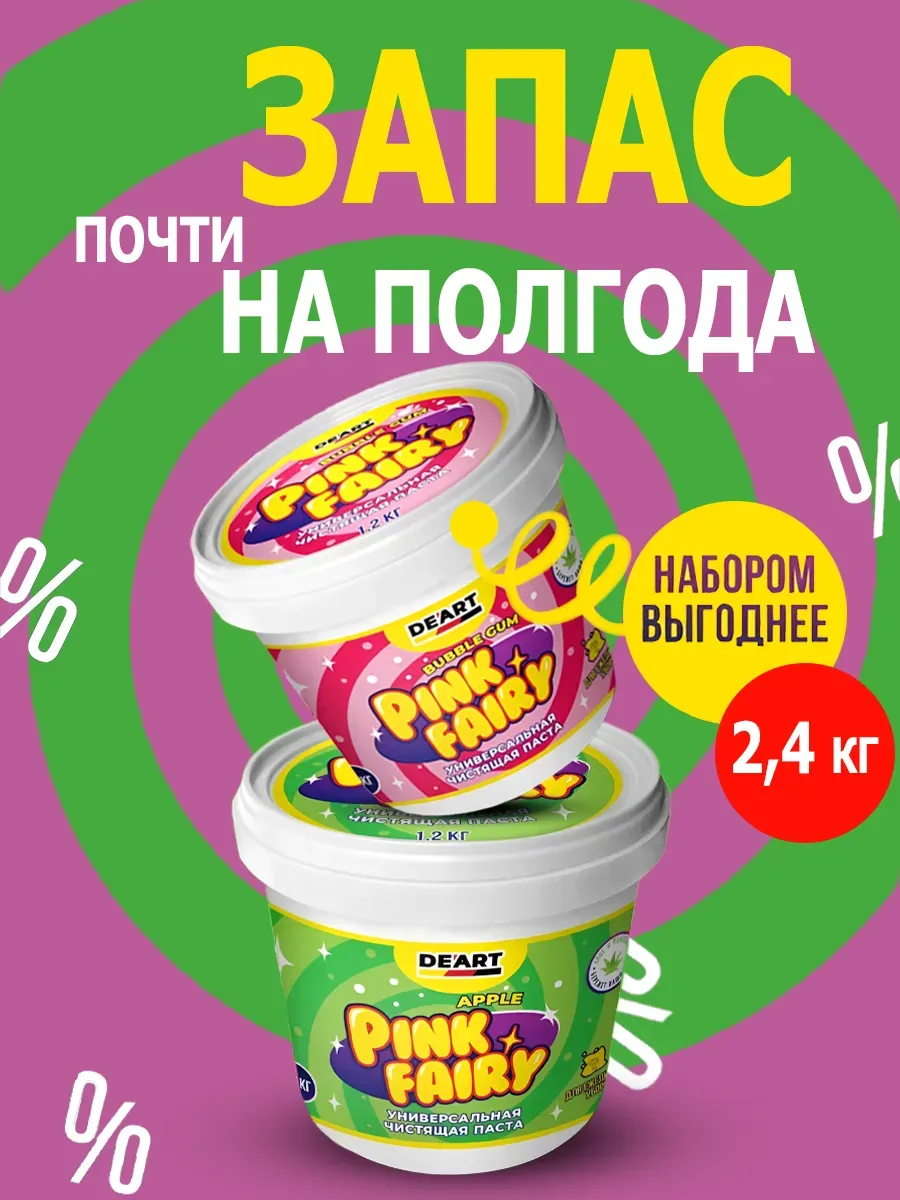 Очищающая паста розовая средство Pink Fairy для рук