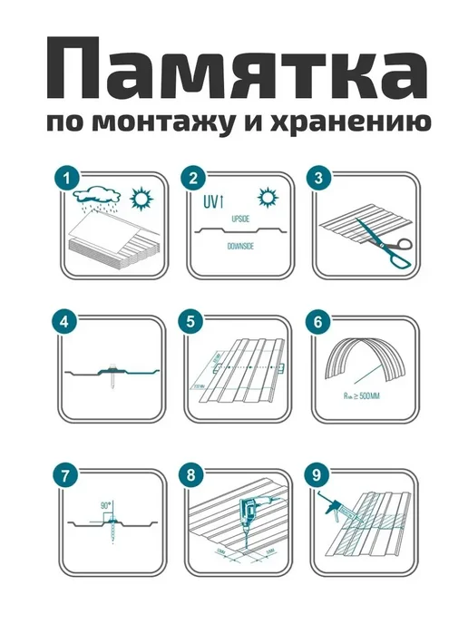 Пластилюкс Кровельный поликарбонат 0.8 мм C-8 для теплиц, 1.05x2м, 3шт, 1.05x2 м, 2 м, фото 8