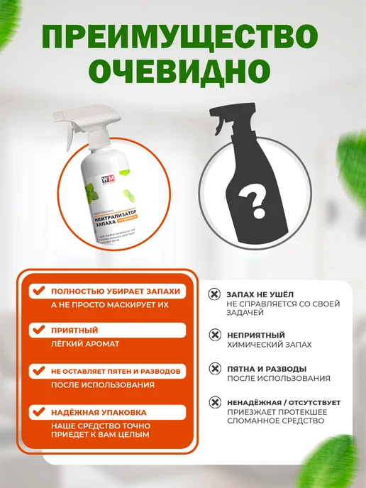 Win Master Поглотитель запахов с дезинфицирующим действием, аромат мяты, белый, фото 5