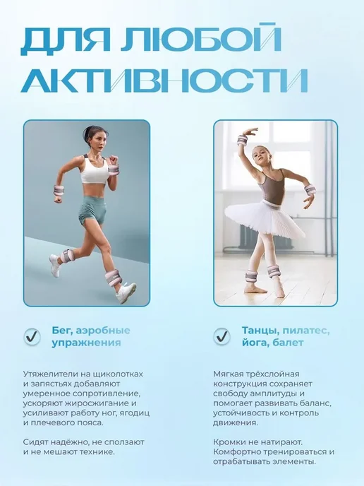 Утяжелители для рук и ног 2 кг по 2 шт неопреновые, 2 кг, 2 шт, фото 3