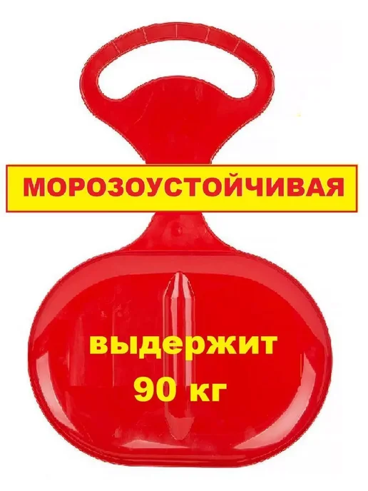 ПластиК Ледянка с ручкой пластиковая для катания детей и взрослых, детей и взрослых Пл